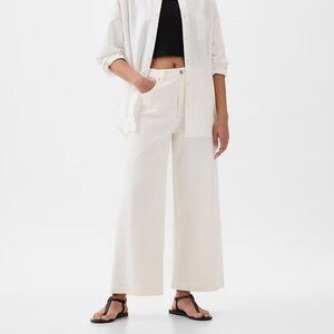 NWT GAP sz 27 / 4 Optic White High Stride Wide-Leg Ankle Jeans 90's